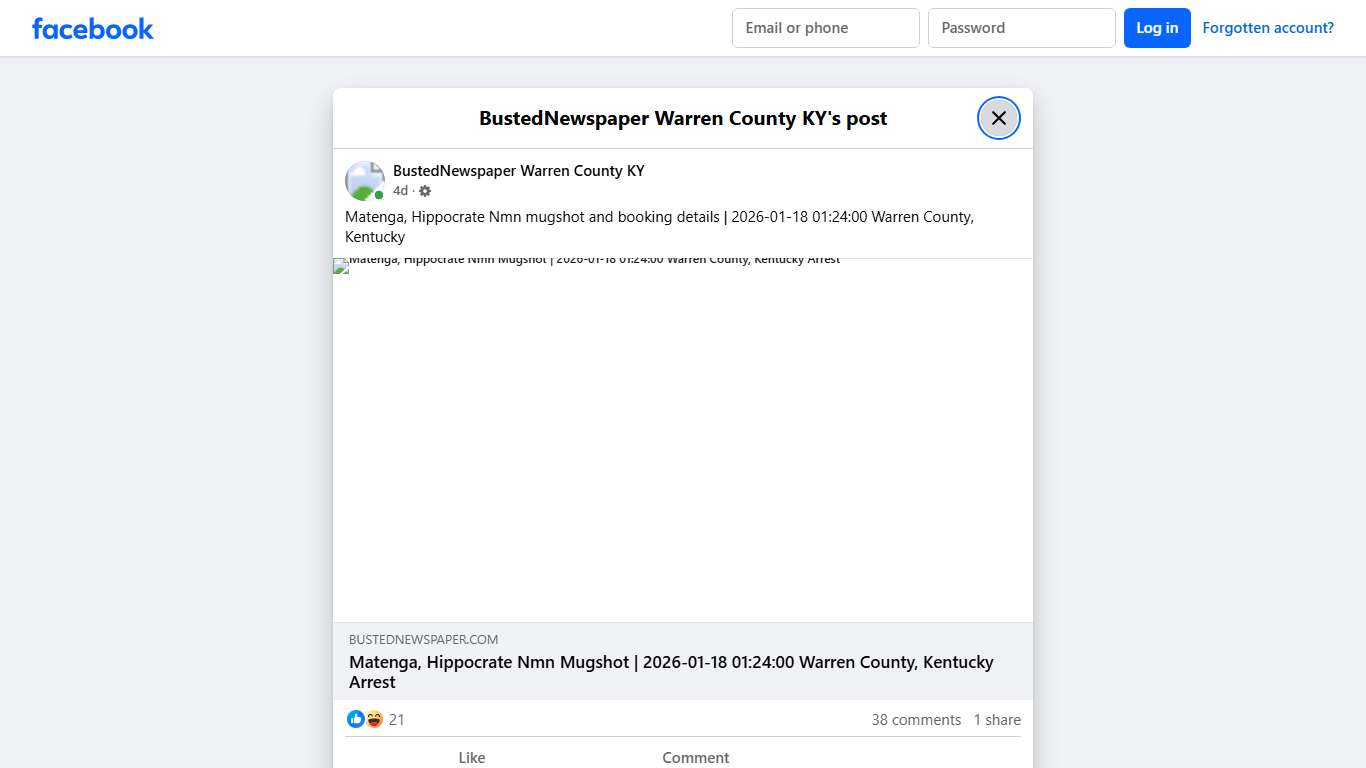 Matenga, Hippocrate Nmn... - BustedNewspaper Warren County KY Facebook